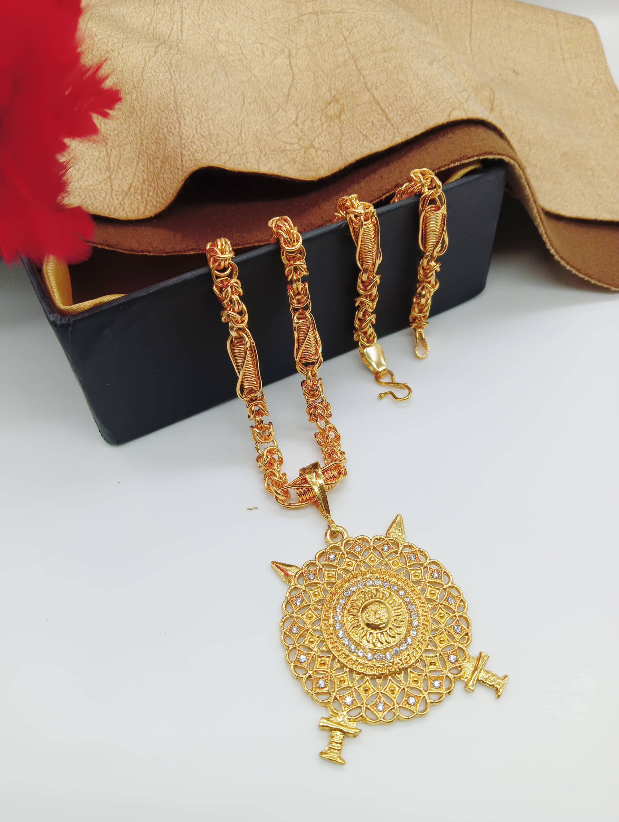     			JIPPA Gold Pendant set ( Pack of 1 )