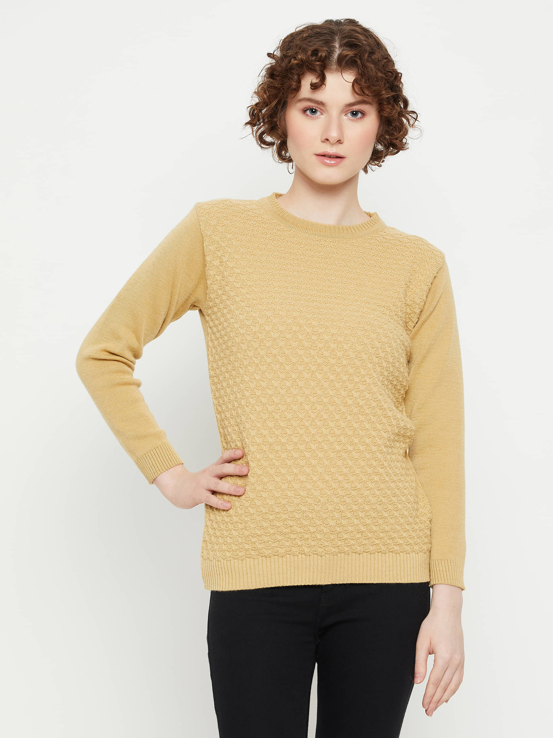 KASMA Acro Wool Brown Pullovers - KASMA Acro Wool Brown Pullovers -