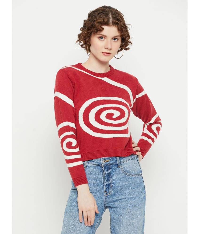 KASMA Acro Wool Maroon Pullovers - KASMA Acro Wool Maroon Pullovers -
