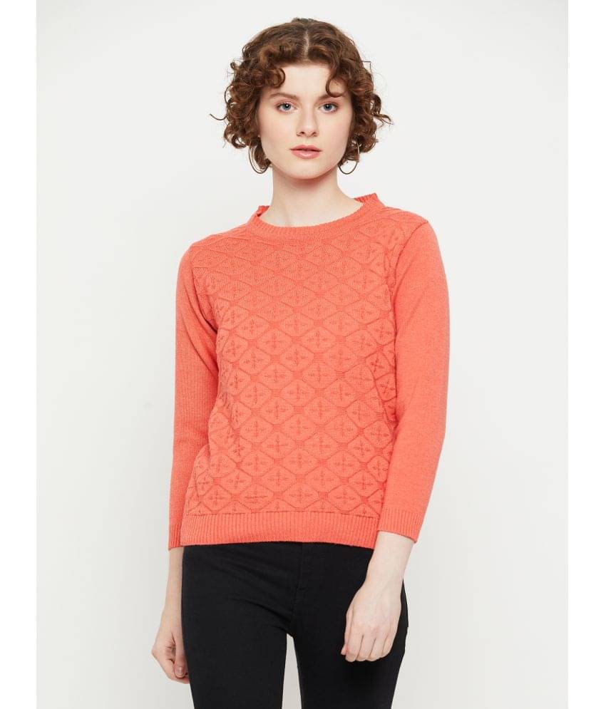 KASMA Women Acro Wool Round Neck Pullover ( Pink )     			KASMA Women Acro Wool Round Neck Pullover ( Pink )