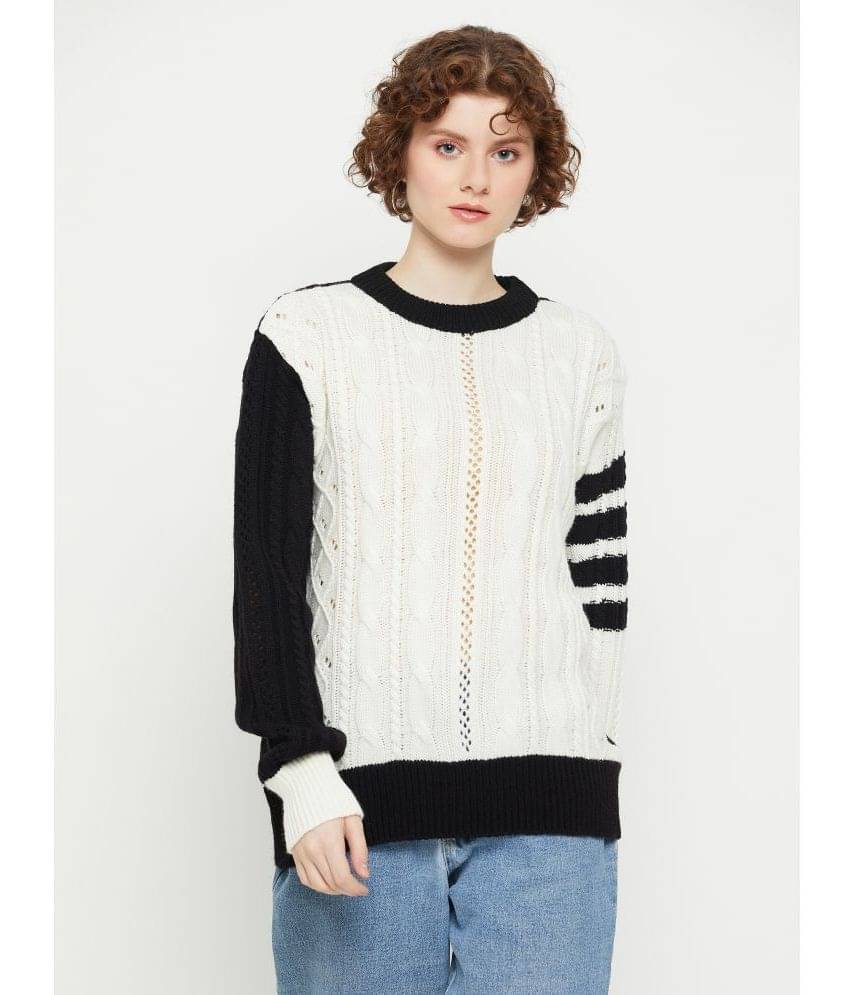 KASMA Acro Wool White Pullovers - KASMA Acro Wool White Pullovers -