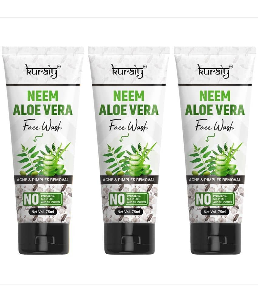 KURAIY Face Wash Soothing Clear Calming Facial Cleanser 225ml pack of 3