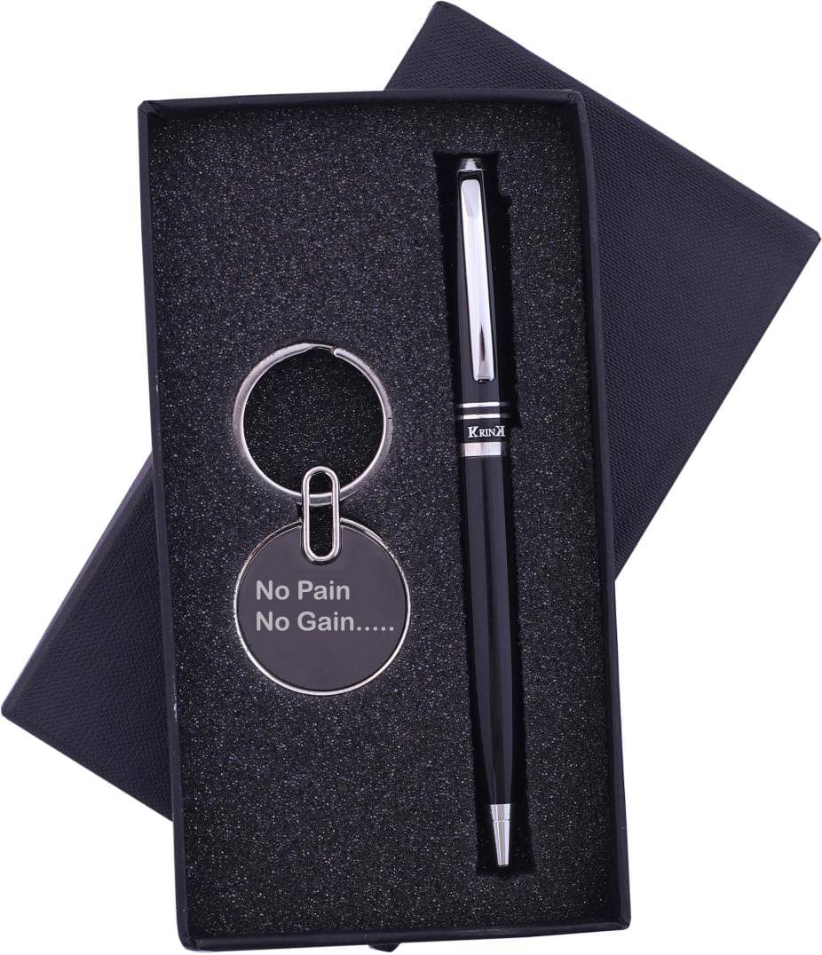     			Krink Ball pen Metal body with free Key Chain Pen Gift Set(Blue)|Presented in Gift Box