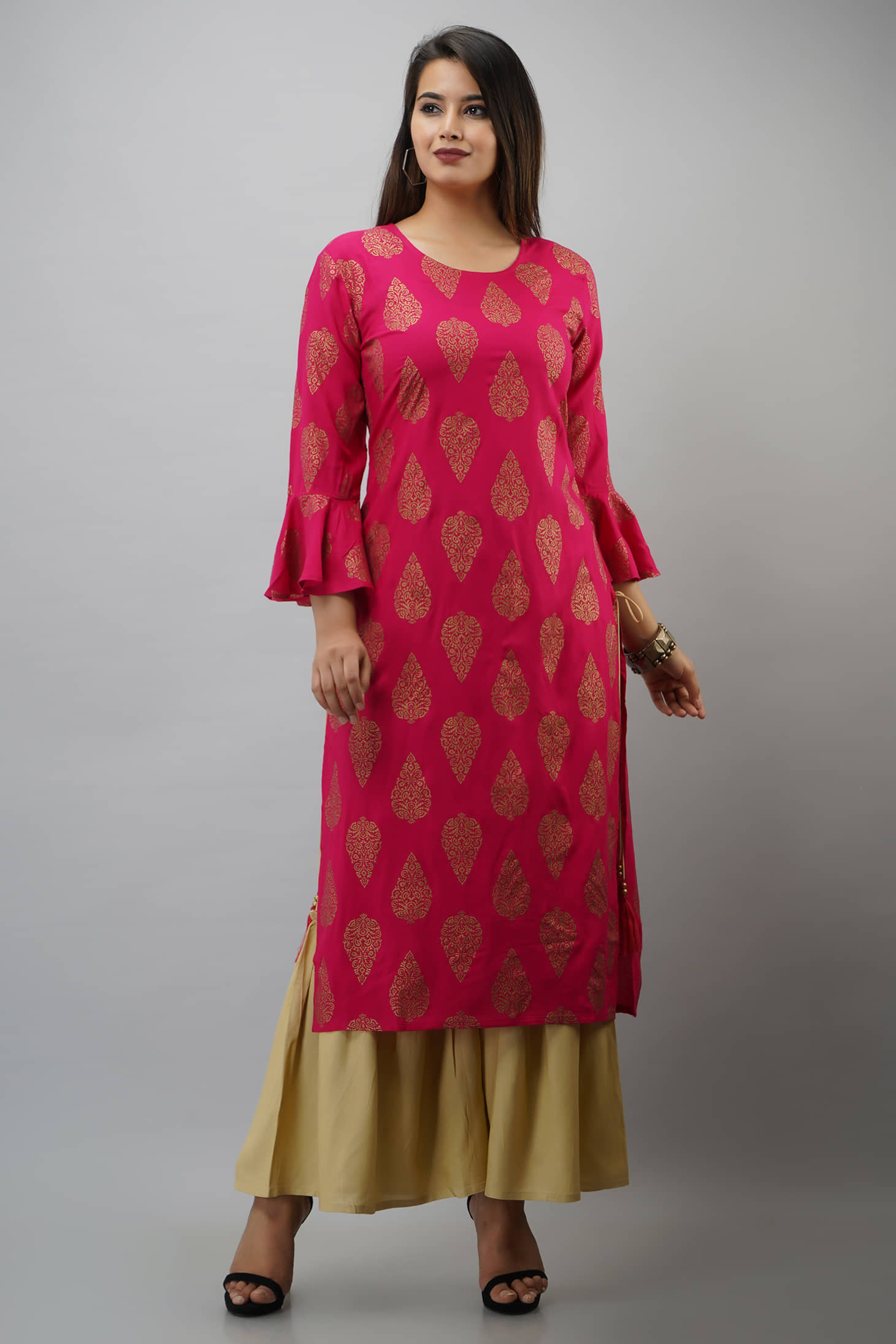 MAUKA - Red Straight Rayon Women's Stitched Salwar Suit ( Pack of 1 )