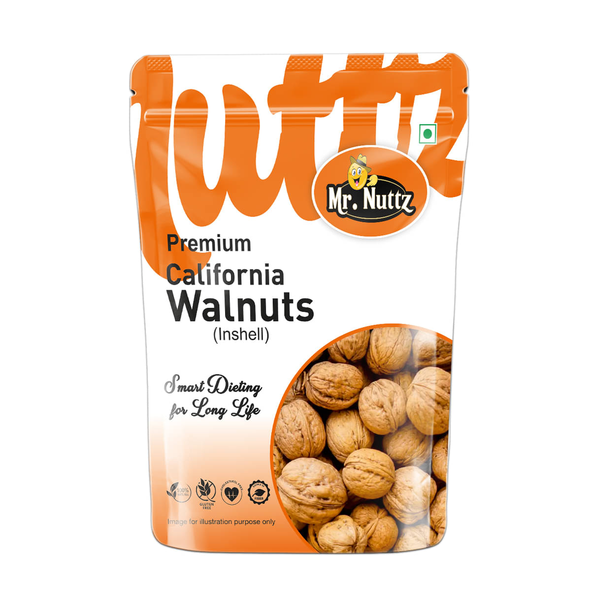     			Mr.Nuttz Premium Jumbo Walnut Inshell / Akhrot Dry Fruits 200 g - Walnuts (200 g)