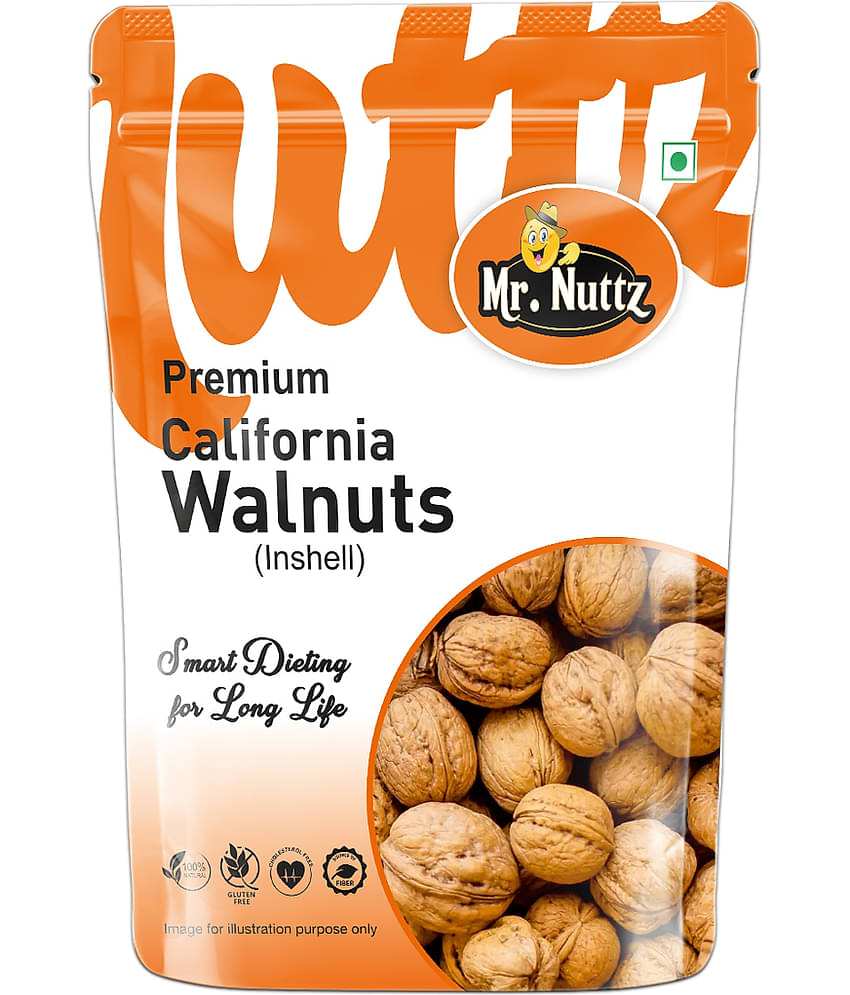 Mr.Nuttz Premium Jumbo Walnut Inshell / Akhrot Dry Fruits 200 g - Walnuts (200 g)