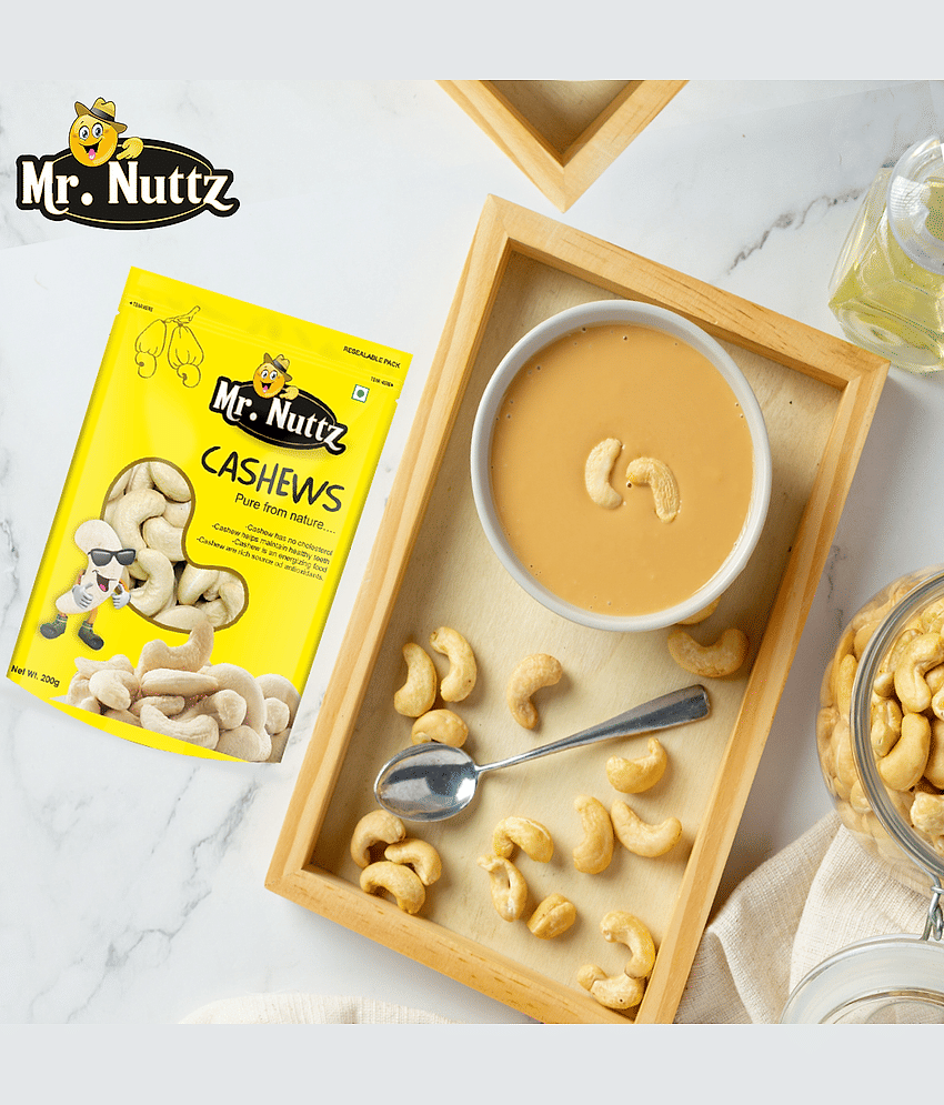 Mr.Nuttz Whole Cashews Nuts 200g, Kaju Dry Fruits