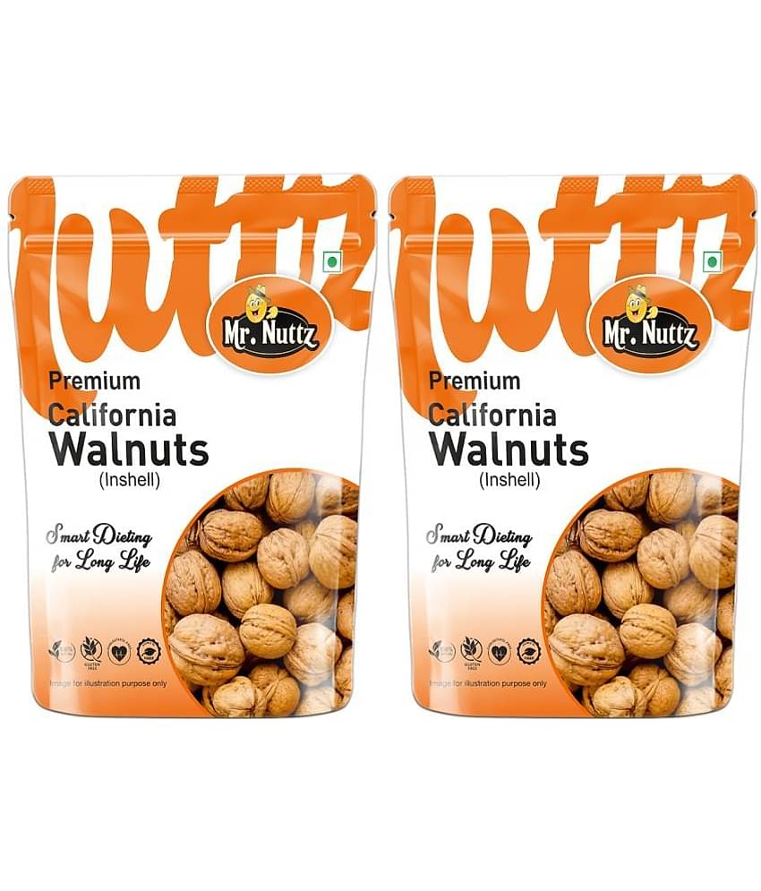 Mr.Nuttz Inshell California Walnut Dry Fruits (Pack of 2 x 200g) 400g