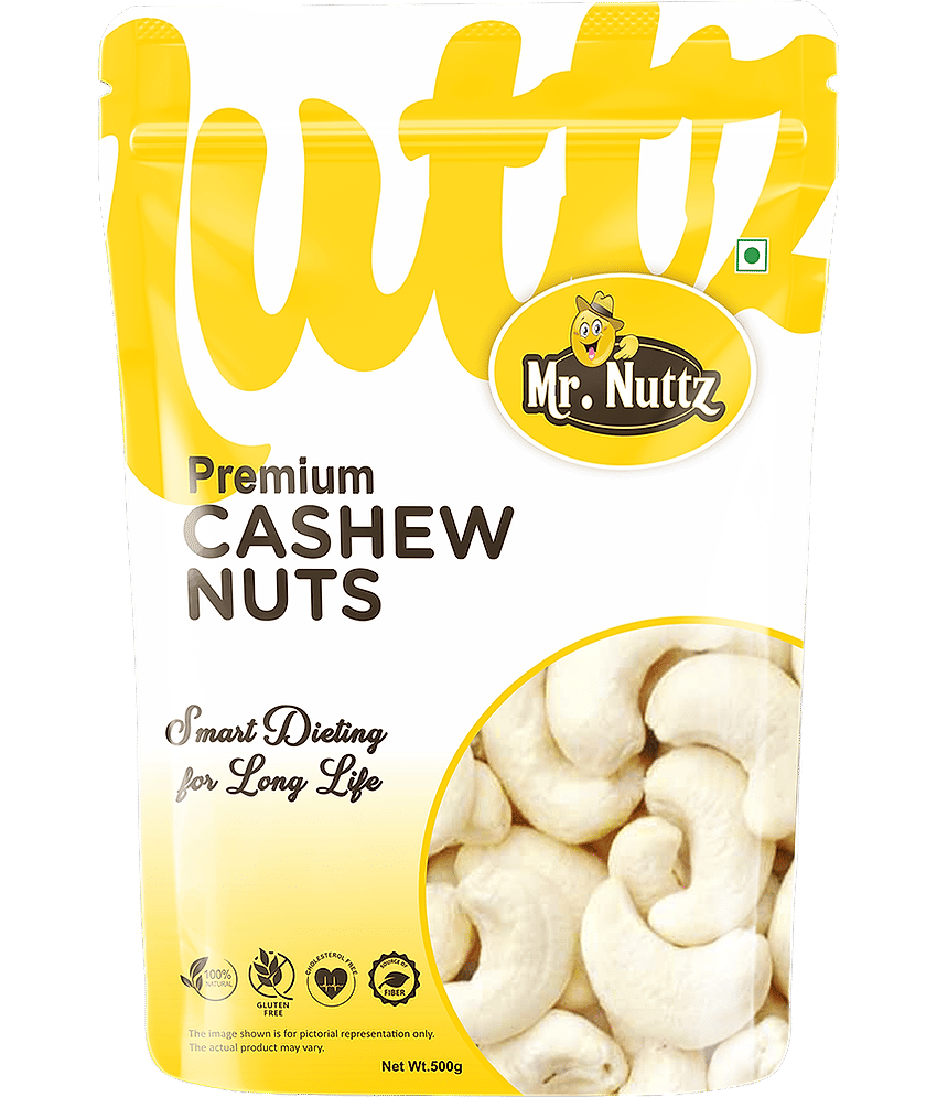 Mr.Nuttz Premium Whole Kaju Nut Dry Fruits - Cashews (500 g)