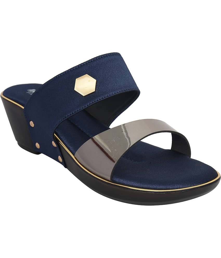 Racecourse - Blue Women's Slip On Heels - Heels | Buy online on ZillyBuy