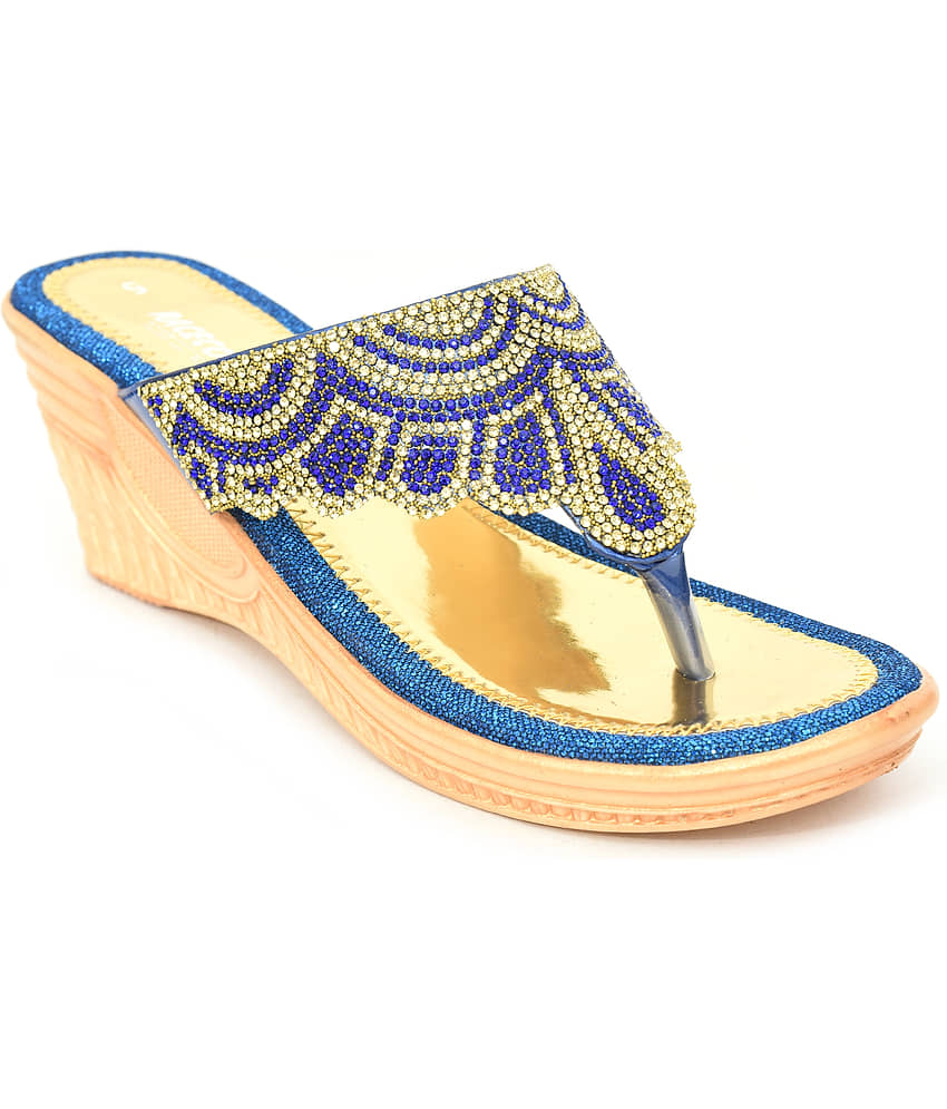 Racecourse - Blue Women's Slip On Heels - Heels | Buy online on ZillyBuy