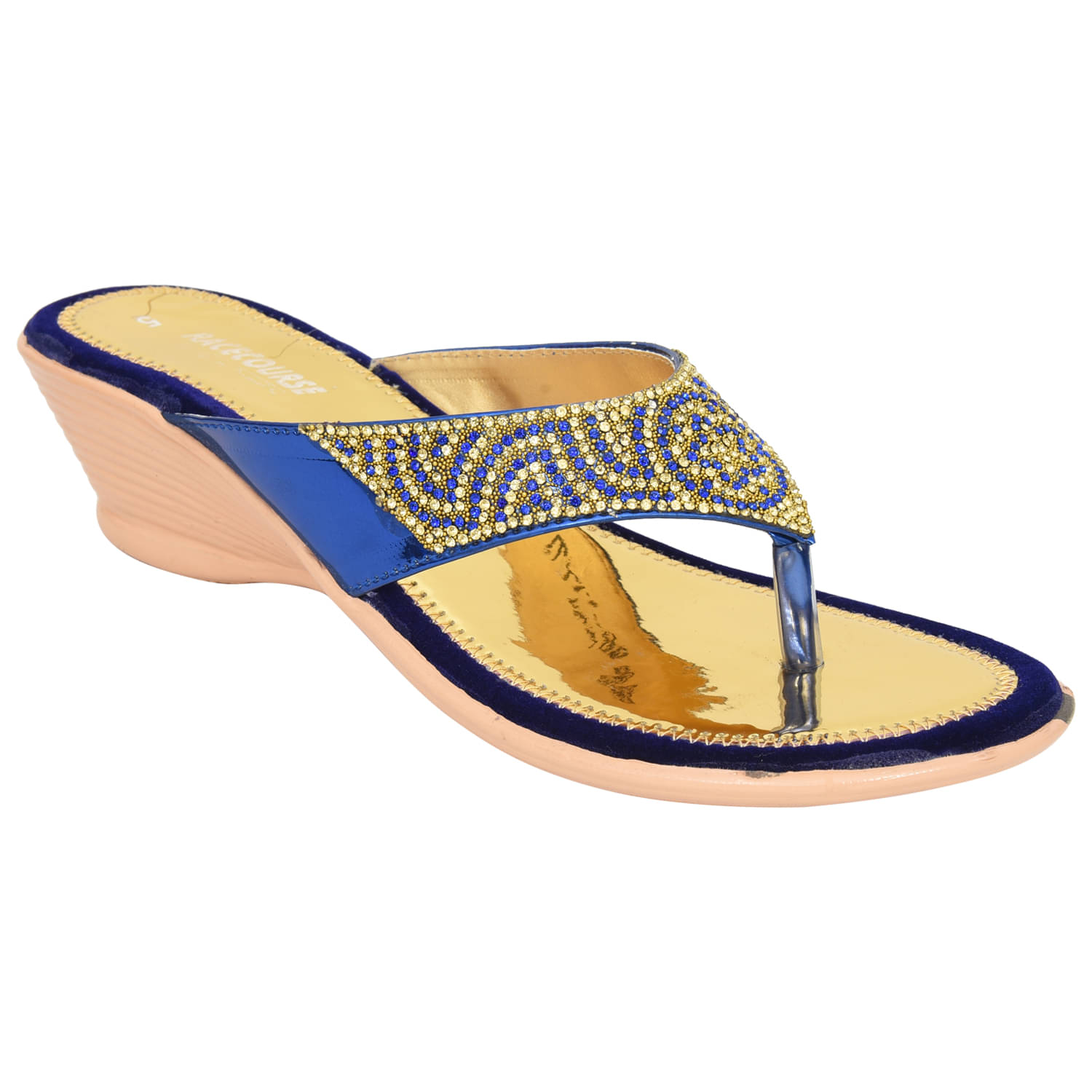 Racecourse - Blue Women's Slip On Heels     			Racecourse - Blue Women's Slip On Heels