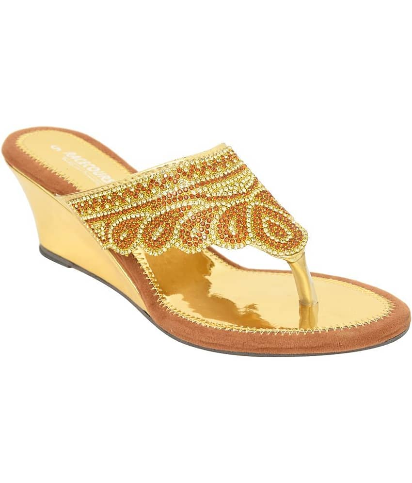 Racecourse - Gold Women's Slip On Heels - Heels | Buy online on ZillyBuy