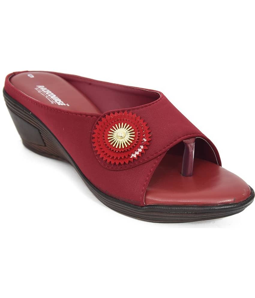 Racecourse - Maroon Women's Slip On Heels - Heels | Buy online on ZillyBuy
