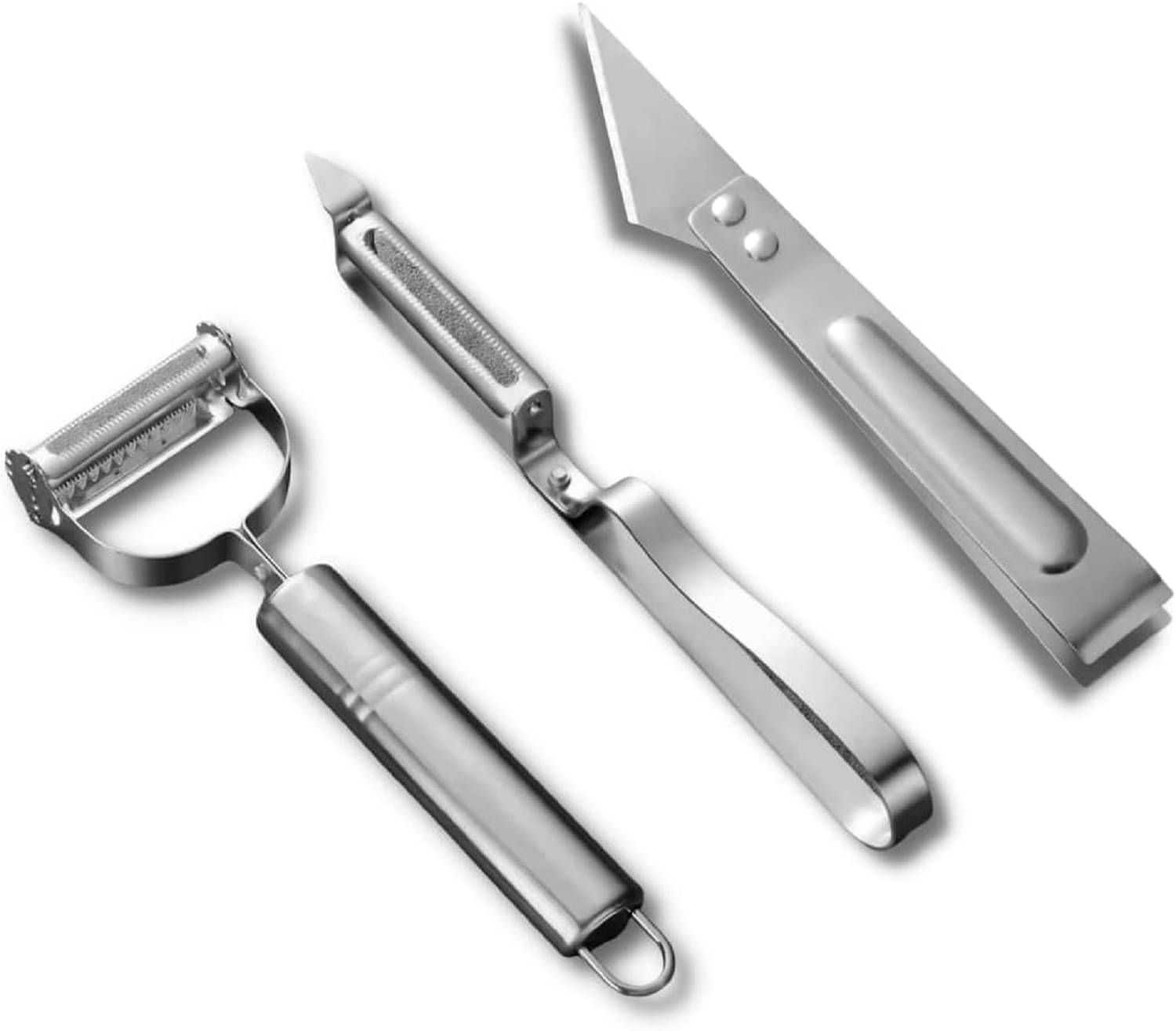     			SHARUJA 3 in 1 Vegetable Peeler, Multifunctional Fruit Peelers with 3 Blades Sta - Silver Stainless Steel Vegetable Peeler ( Pack of 3 )