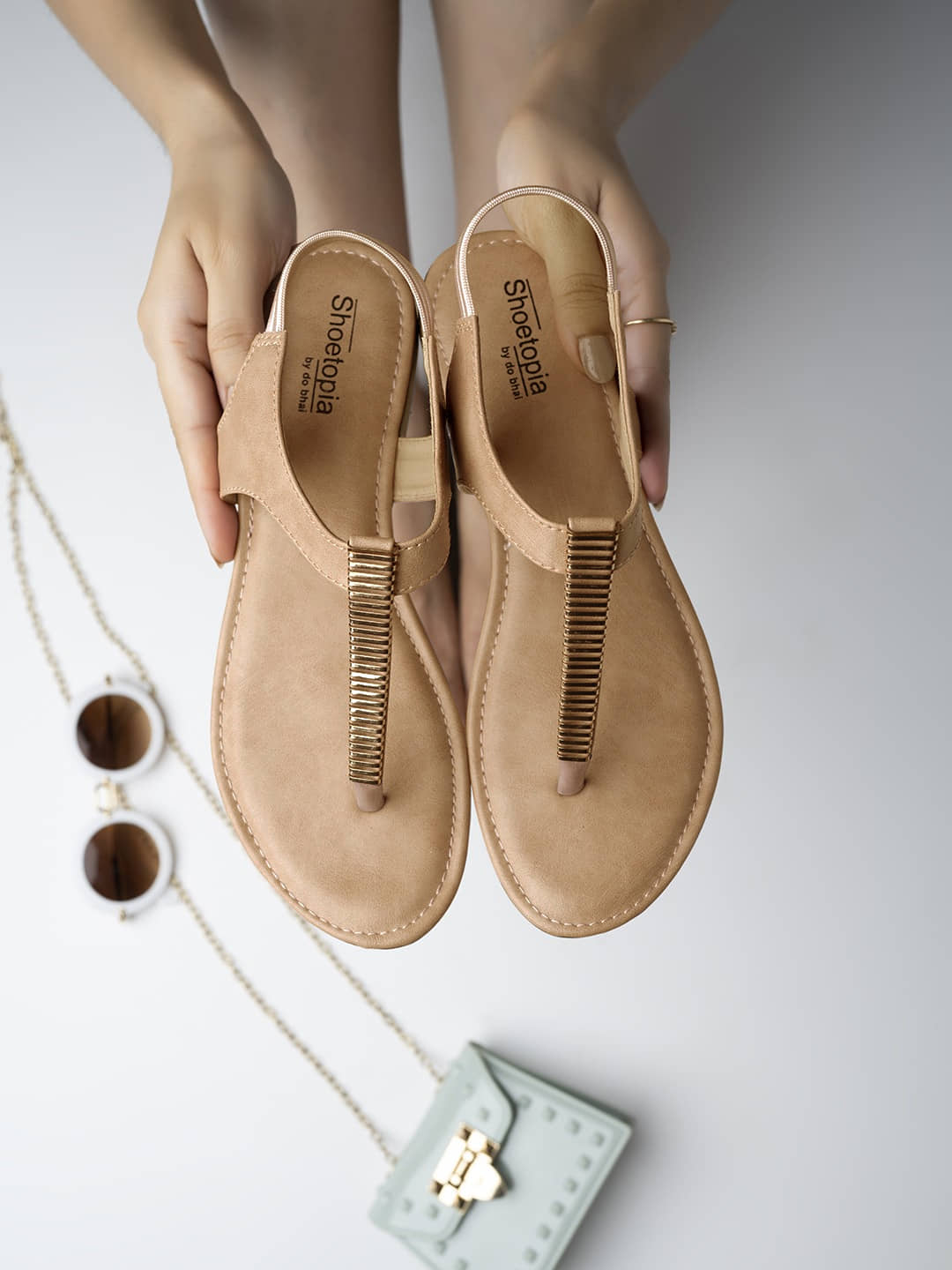 Shoetopia Girls Beige Flats