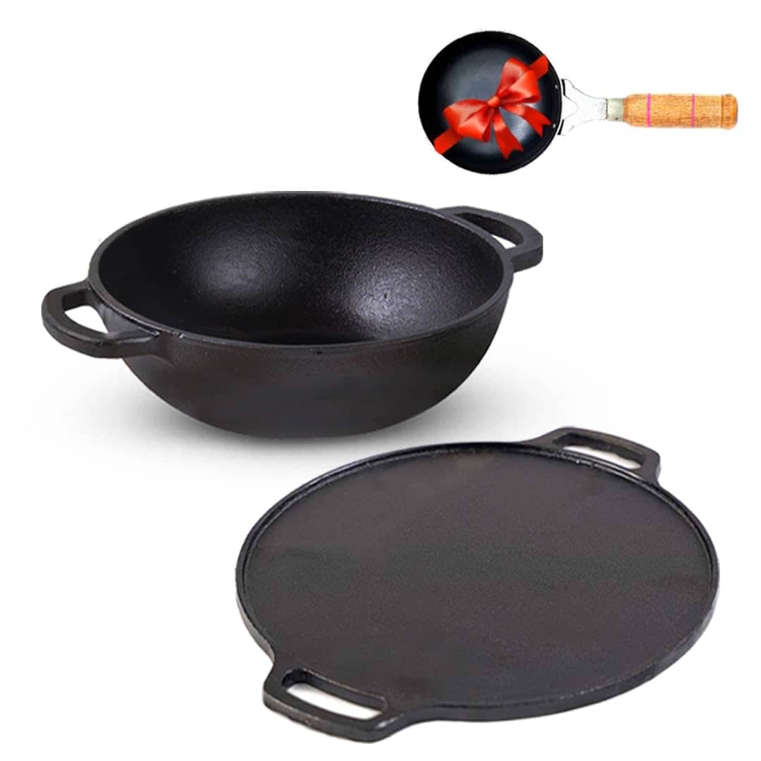 The Indus Valley - Cast Iron No Coating Pot ml ( Pack of 2 ) - Cookware | Buy online on ZillyBuy