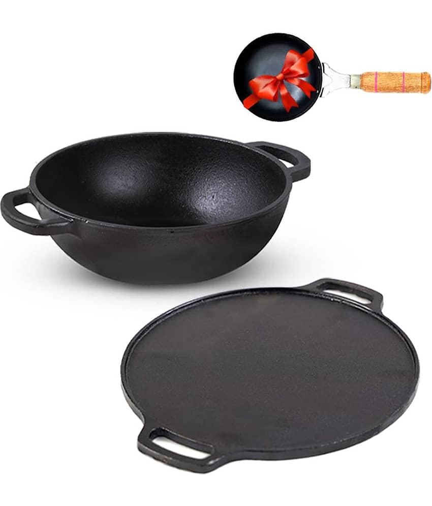 The Indus Valley - Cast Iron No Coating Pot ml ( Pack of 2 ) - Cookware | Buy online on ZillyBuy