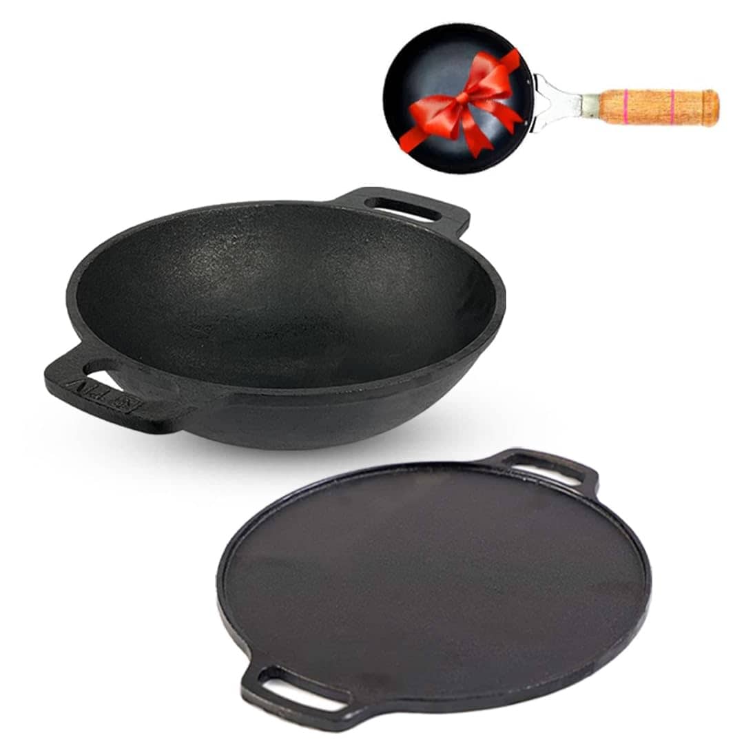The Indus Valley - Cast Iron No Coating Pot ml ( Pack of 2 ) - Cookware | Buy online on ZillyBuy