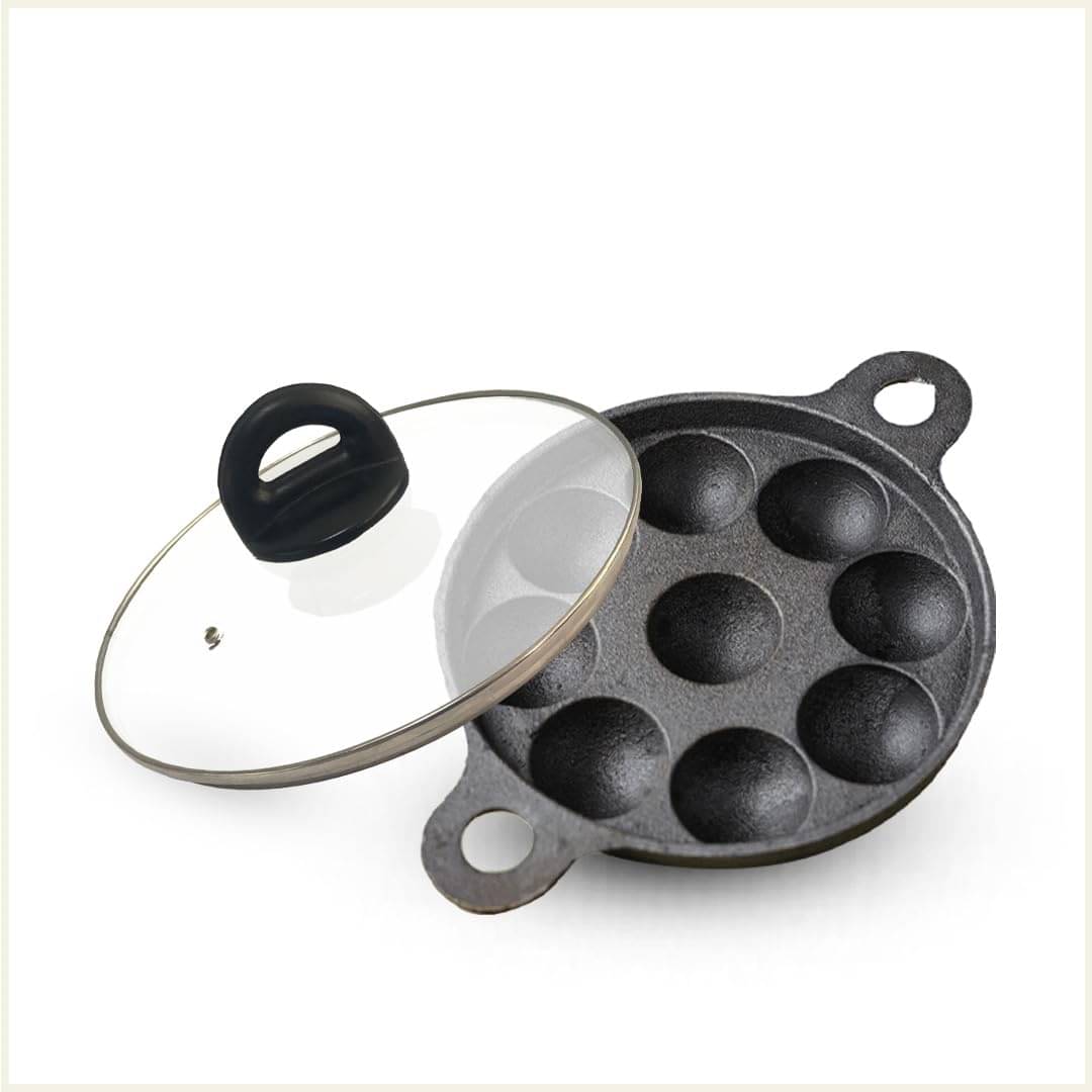     			The Indus Valley Cast Iron No Coating Appam Patra ( Pack of 1 )