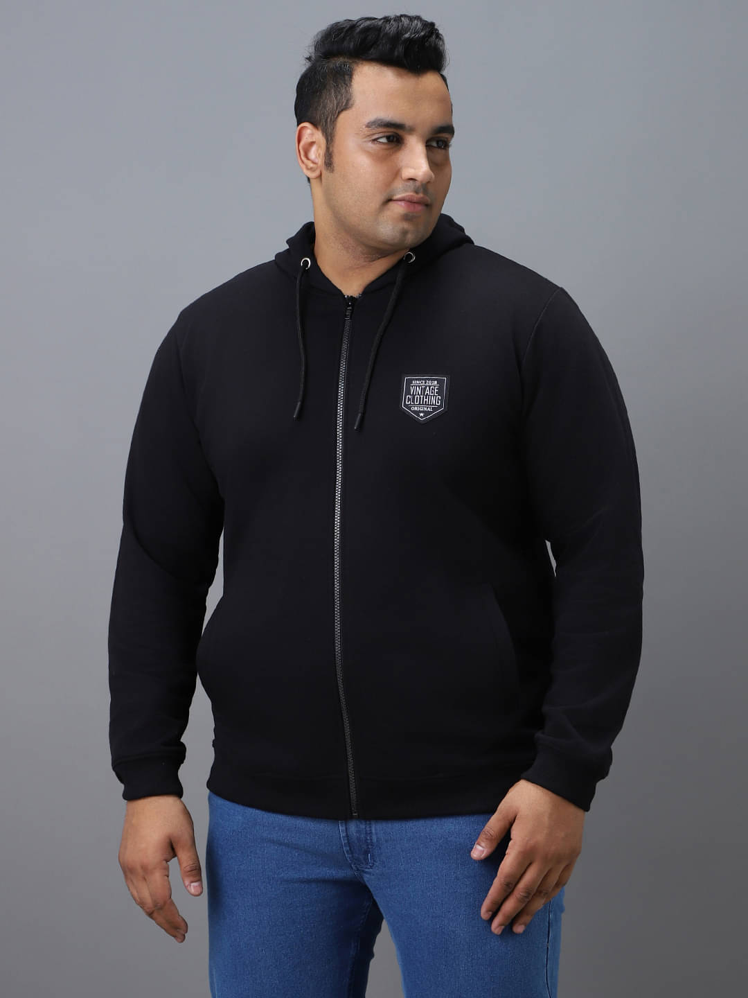     			Urbano Plus - Black Cotton Blend Regular Fit Men's Sweatshirt ( Pack of 1 )