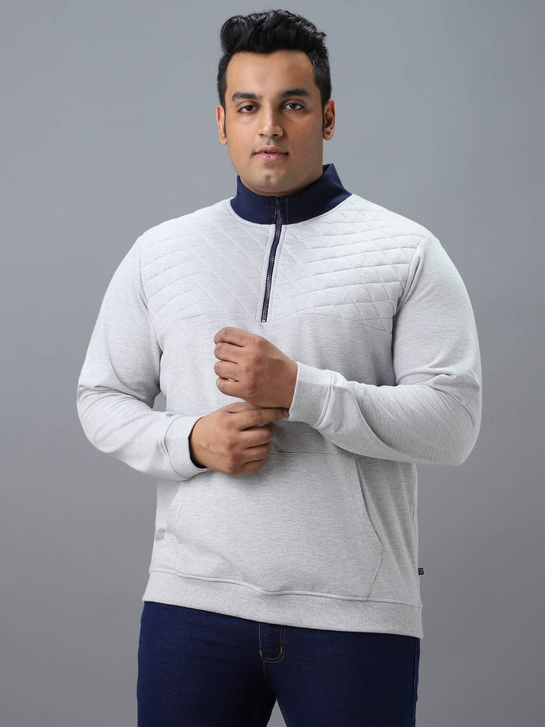     			Urbano Plus - Grey Cotton Blend Regular Fit Men's Sweatshirt ( Pack of 1 )