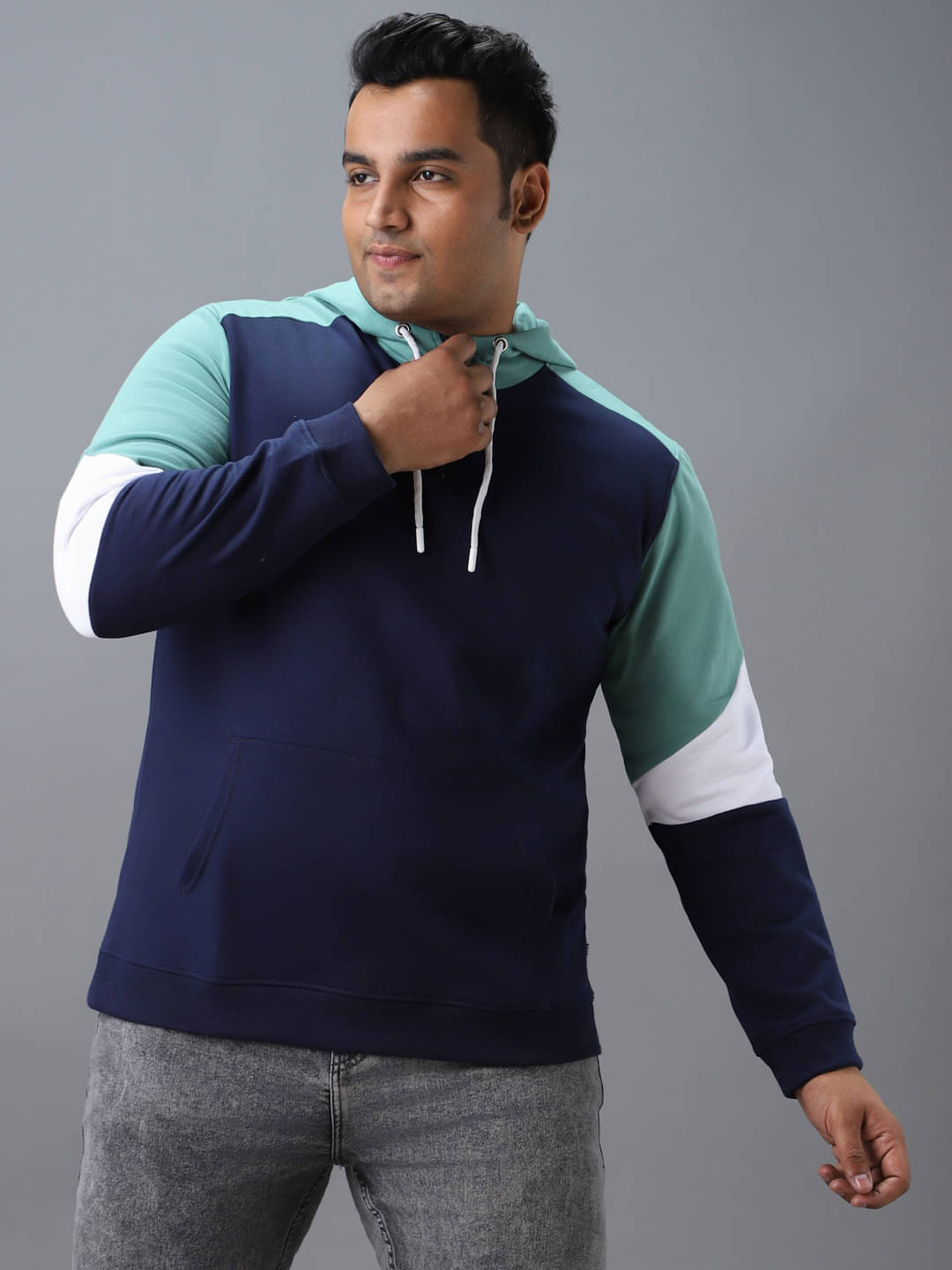     			Urbano Plus - Navy Cotton Blend Regular Fit Men's Sweatshirt ( Pack of 1 )