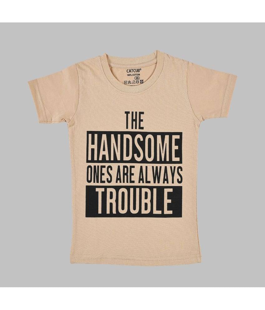     			CATCUB Pack of 2 Boys Cotton Blend T-Shirt ( Beige )