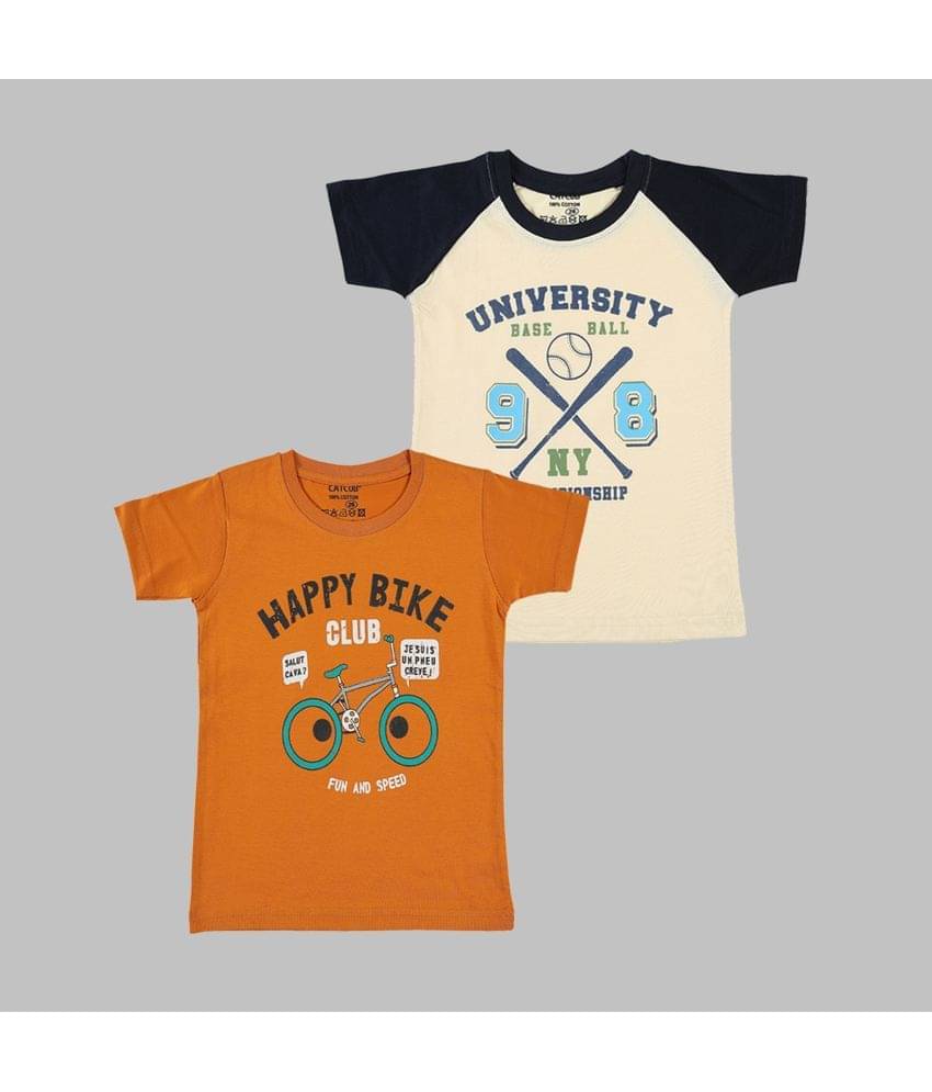     			CATCUB Pack of 2 Boys Cotton Blend T-Shirt ( Multicolor )