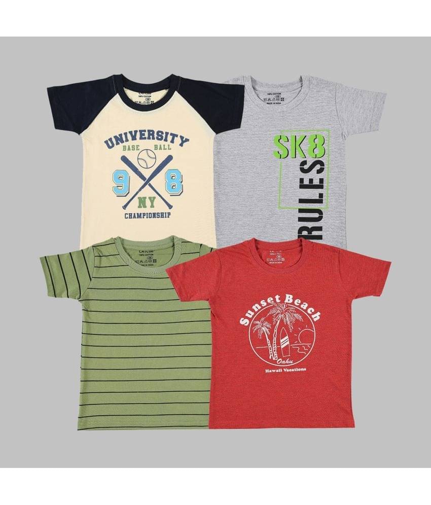     			CATCUB Pack of 5 Boys Cotton Blend T-Shirt ( Multicolor )