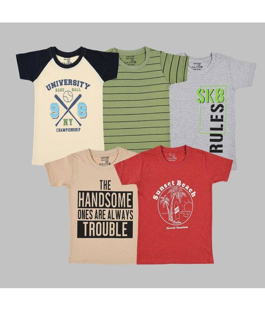     			CATCUB Pack of 1 Boys Cotton Blend T-Shirt ( Multicolor )