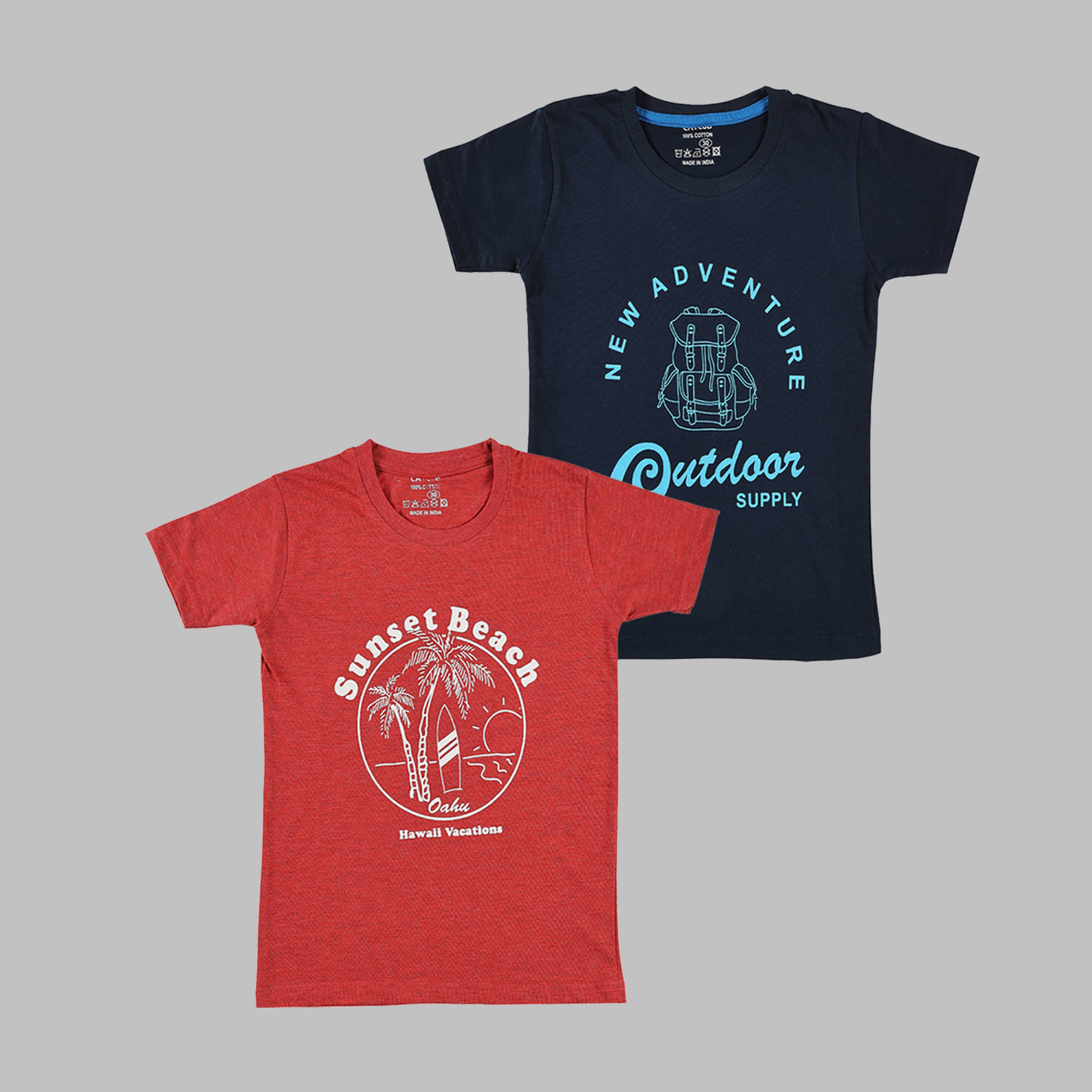     			CATCUB Pack of 3 Boys Cotton Blend T-Shirt ( Multicolor )