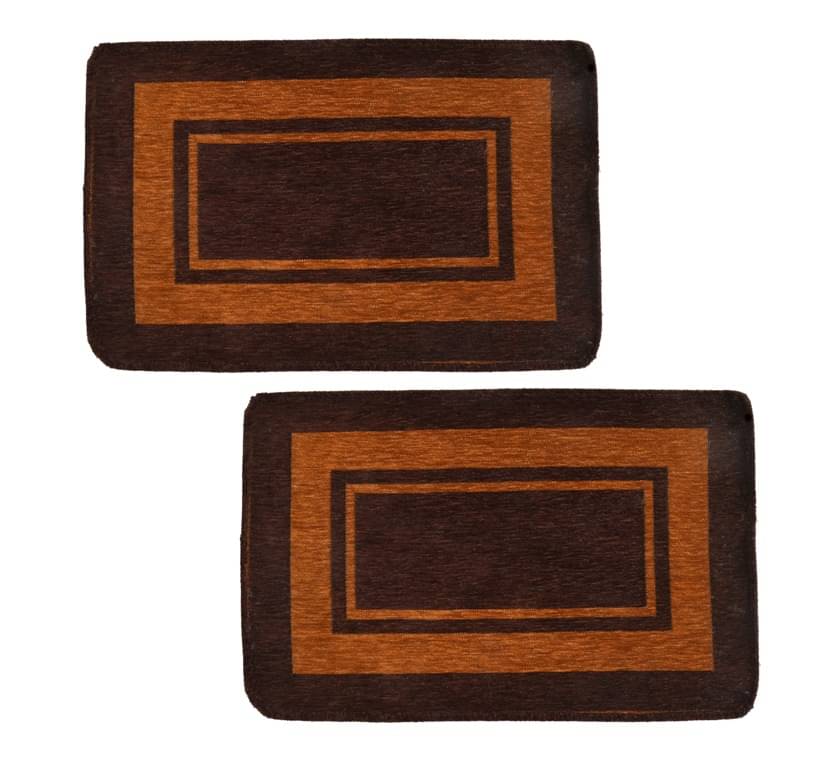     			FURNISHING HUT - Anti-skid Cotton Door Mat ( 60 X 40 cm ) Set of 2 - Brown
