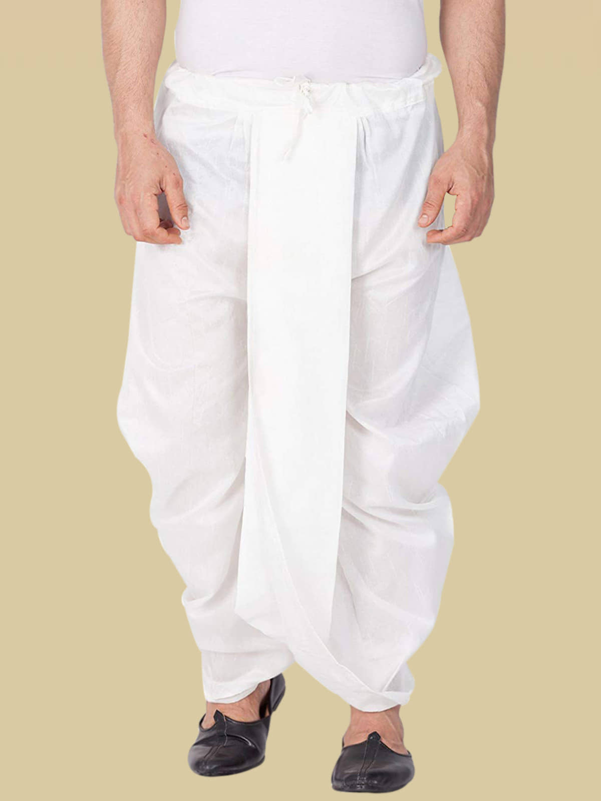 GN hub - Off White Cotton Blend Men's Dhoti ( Pack of 1 )