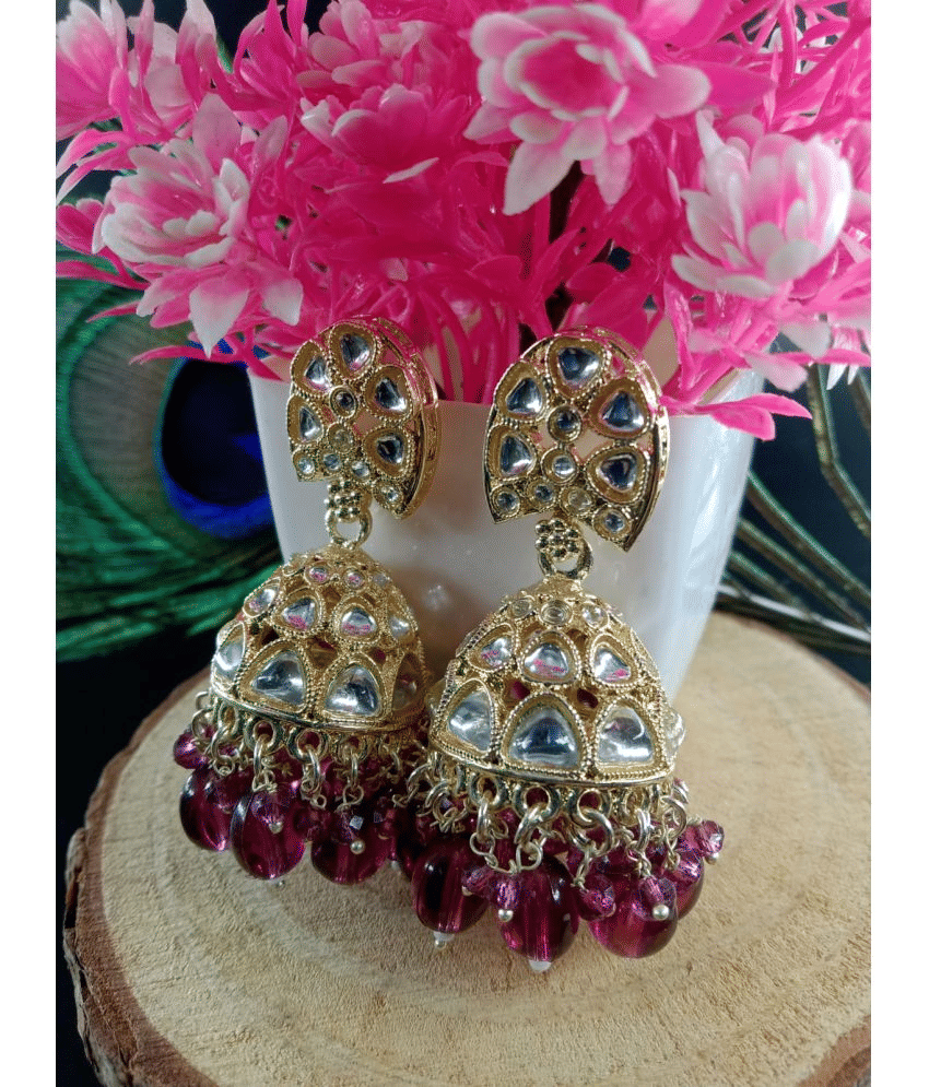     			Jiyanshi fashion Purple Jhumki Earrings ( Pack of 1 )