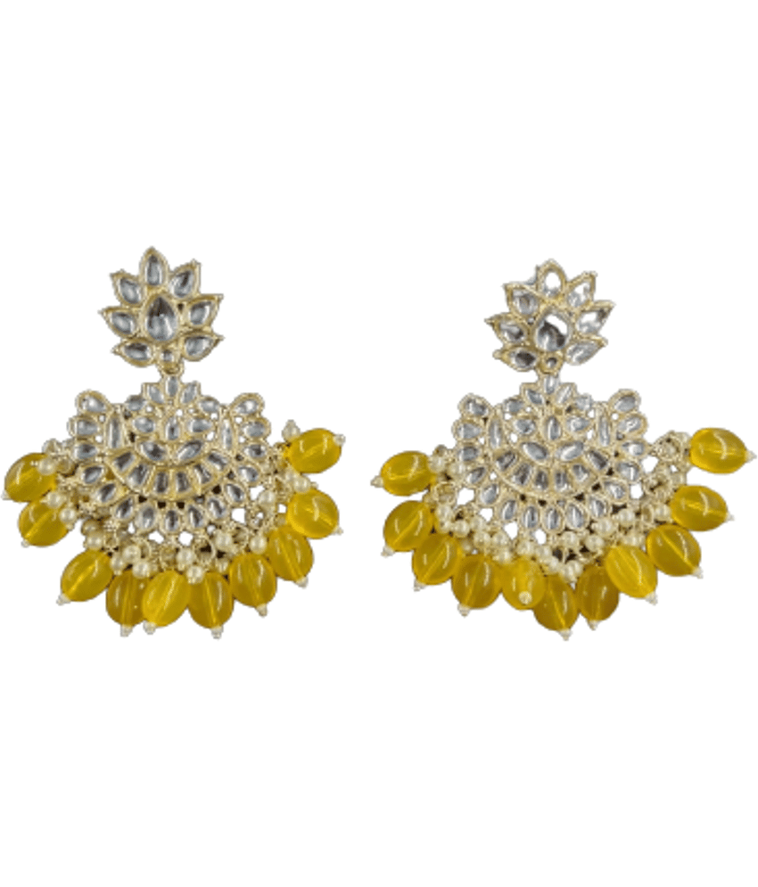 Jiyanshi fashion Yellow Danglers Earrings ( Pack of 1 ) - Earrings | Buy online on ZillyBuy