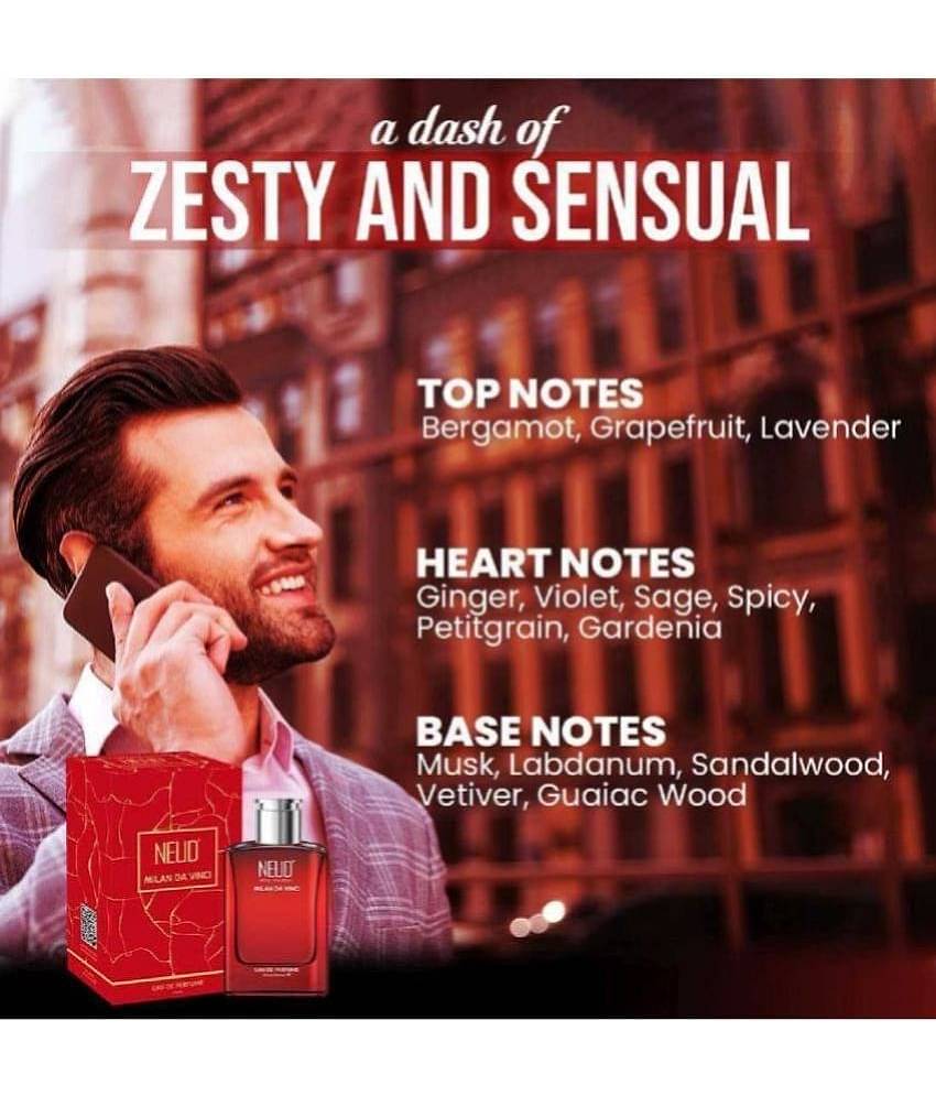 NEUD Milan Da Vinci Luxury Perfume for Cosmopolitan Men Long Lasting EDP, 100ml