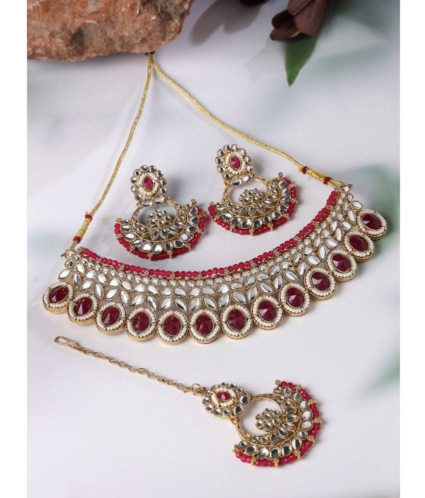     			Sukkhi Red Alloy Necklace Set ( Pack of 1 )