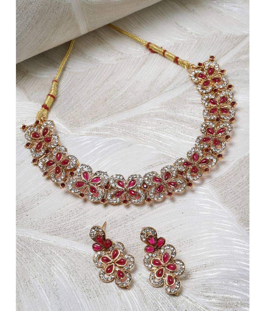     			Sukkhi Red Alloy Necklace Set ( Pack of 1 )