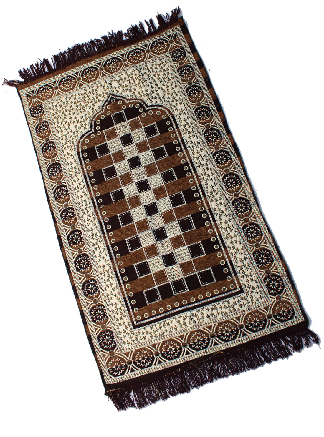 ADIRNY Brown Single Cotton Prayer Mat ( 110 X 70 cm )