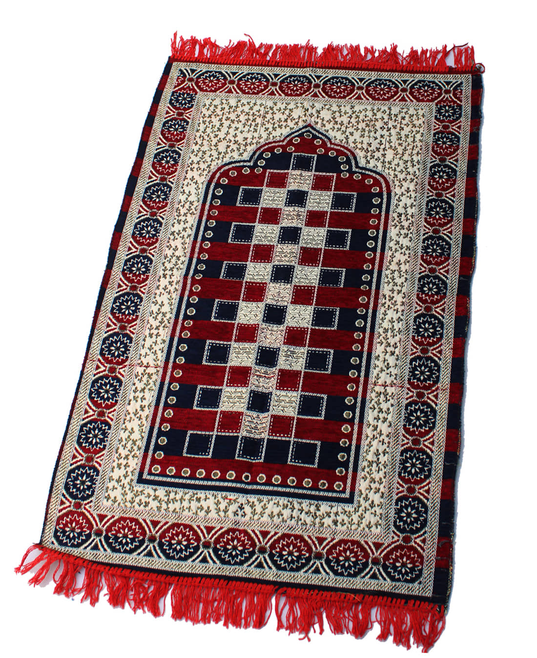 ADIRNY Maroon Single Cotton Prayer Mat ( 110 X 70 cm )