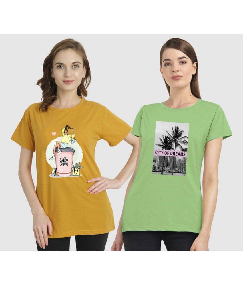 CHOZI Women Cotton Blend Printed Regular Fit Round Neck T-Shirt ( Multi Color ) CHOZI Women Cotton Blend Printed Regular Fit Round Neck T-Shirt ( Multi Color )