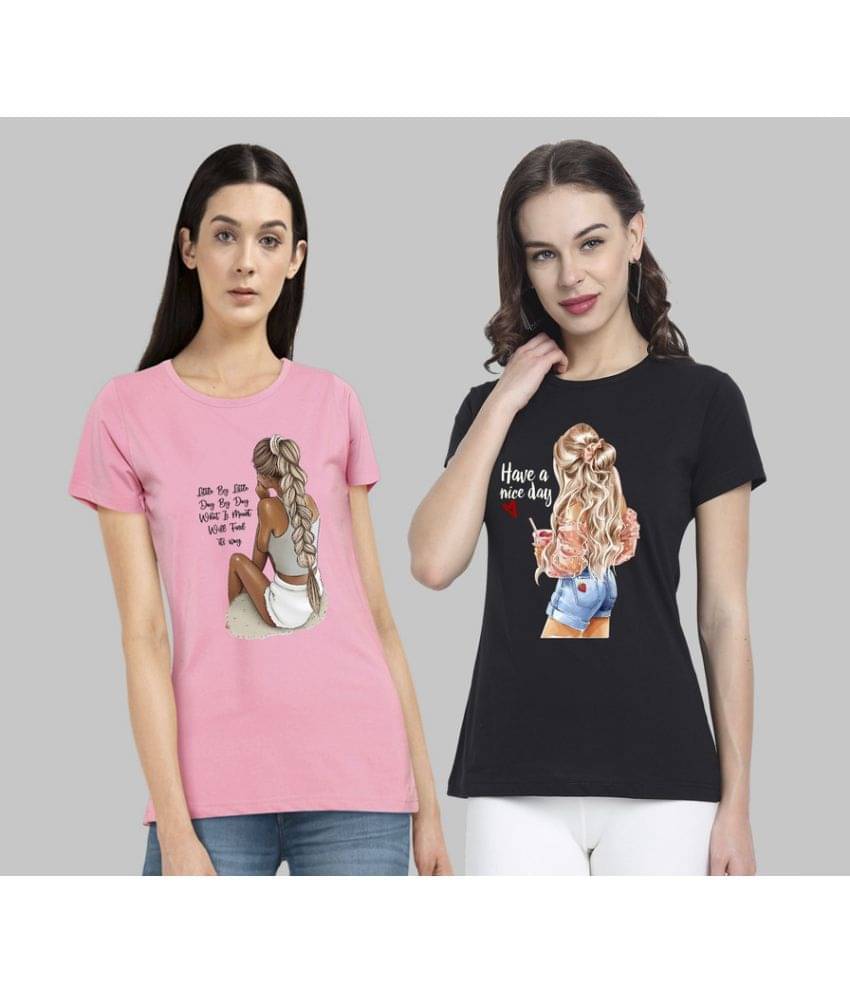 CHOZI Women Cotton Blend Printed Regular Fit Round Neck T-Shirt ( Multi Color ) CHOZI Women Cotton Blend Printed Regular Fit Round Neck T-Shirt ( Multi Color )