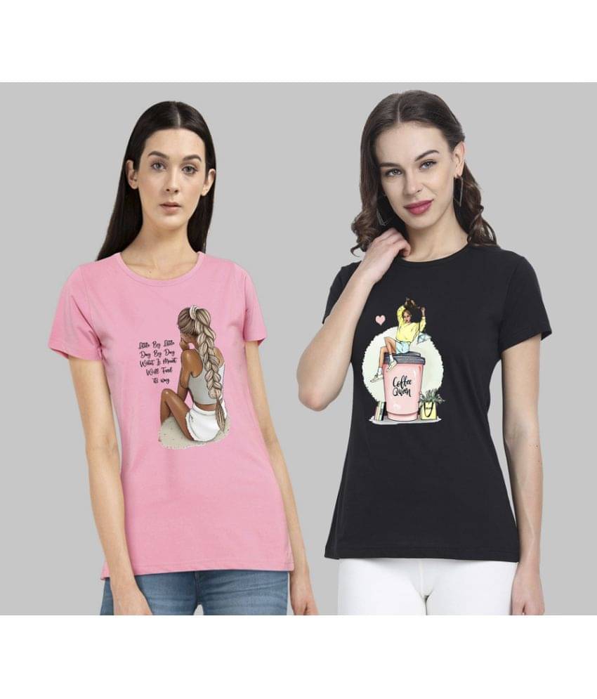 CHOZI Women Cotton Blend Printed Regular Fit Round Neck T-Shirt ( Multi Color ) CHOZI Women Cotton Blend Printed Regular Fit Round Neck T-Shirt ( Multi Color )