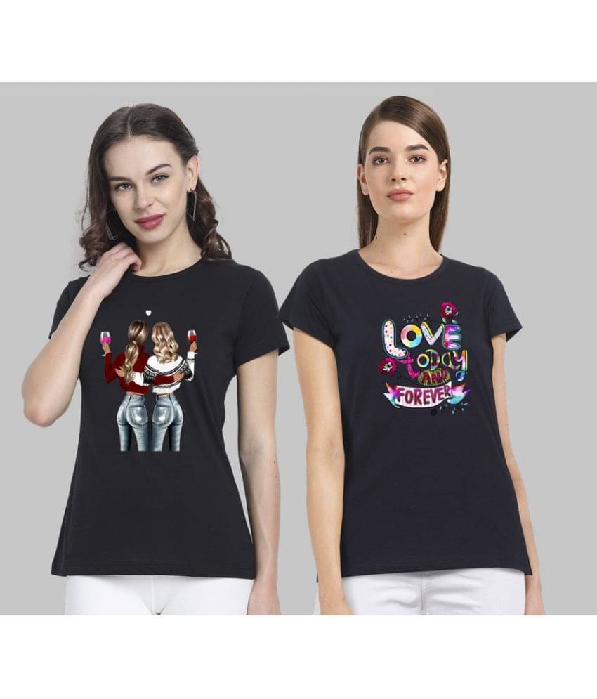 CHOZI Women Cotton Blend Printed Regular Fit Round Neck T-Shirt ( Multi Color )     			CHOZI Women Cotton Blend Printed Regular Fit Round Neck T-Shirt ( Multi Color )