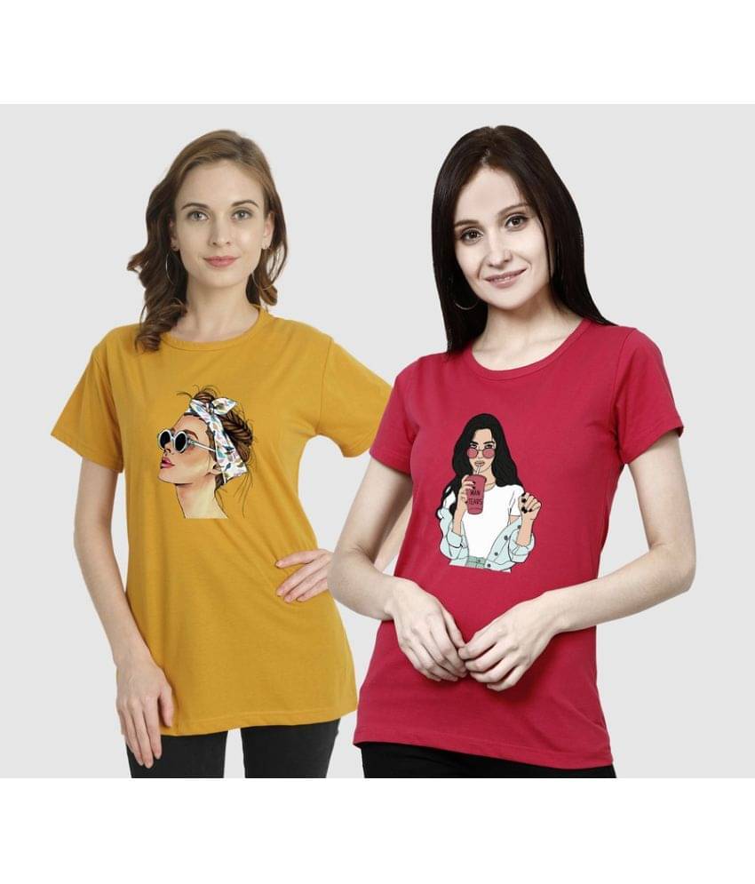 CHOZI Women Cotton Blend Printed Regular Fit Round Neck T-Shirt ( Multi Color ) CHOZI Women Cotton Blend Printed Regular Fit Round Neck T-Shirt ( Multi Color )