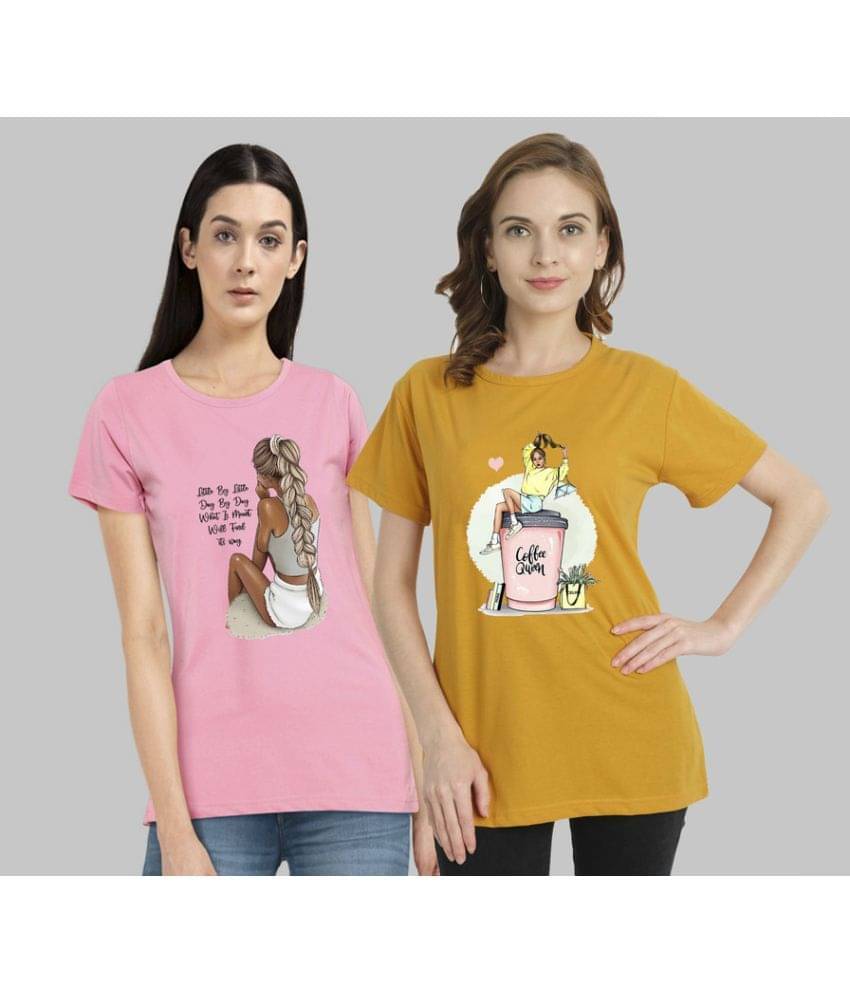 CHOZI Women Cotton Blend Printed Regular Fit Round Neck T-Shirt ( Multi Color ) CHOZI Women Cotton Blend Printed Regular Fit Round Neck T-Shirt ( Multi Color )