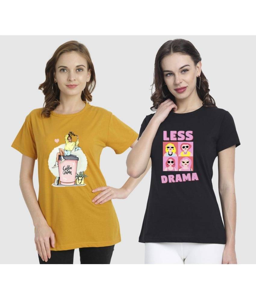 CHOZI Women Cotton Blend Printed Regular Fit Round Neck T-Shirt ( Multi Color ) CHOZI Women Cotton Blend Printed Regular Fit Round Neck T-Shirt ( Multi Color )