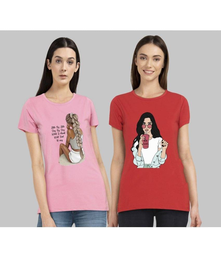 CHOZI Women Cotton Blend Printed Regular Fit Round Neck T-Shirt ( Multi Color ) CHOZI Women Cotton Blend Printed Regular Fit Round Neck T-Shirt ( Multi Color )