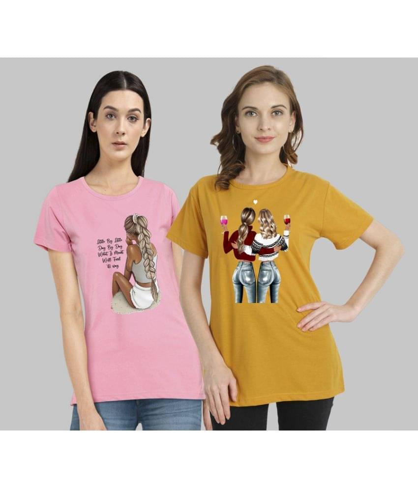 CHOZI Women Cotton Blend Printed Regular Fit Round Neck T-Shirt ( Multi Color ) CHOZI Women Cotton Blend Printed Regular Fit Round Neck T-Shirt ( Multi Color )
